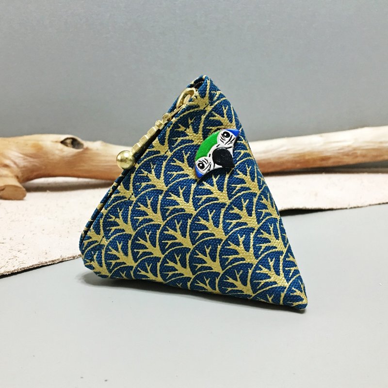 在森林裡的鸚鵡 ∣ 琉璃金剛 Macaw ‧ 山角零物包 - 錢包/皮夾/長短夾 - 其他材質 藍色