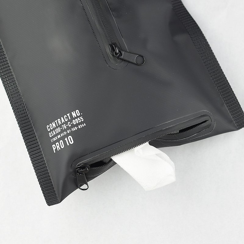 Roderick- 防潑水扣掛式衛生紙收納袋(黑) - 收納箱/收納用品 - 防水材質 黑色