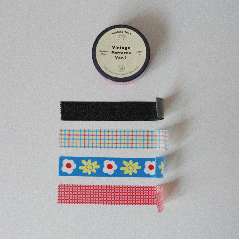Vintage Patterns Ver.1 Masking Tape - 紙膠帶/和紙/PET - 紙 多色