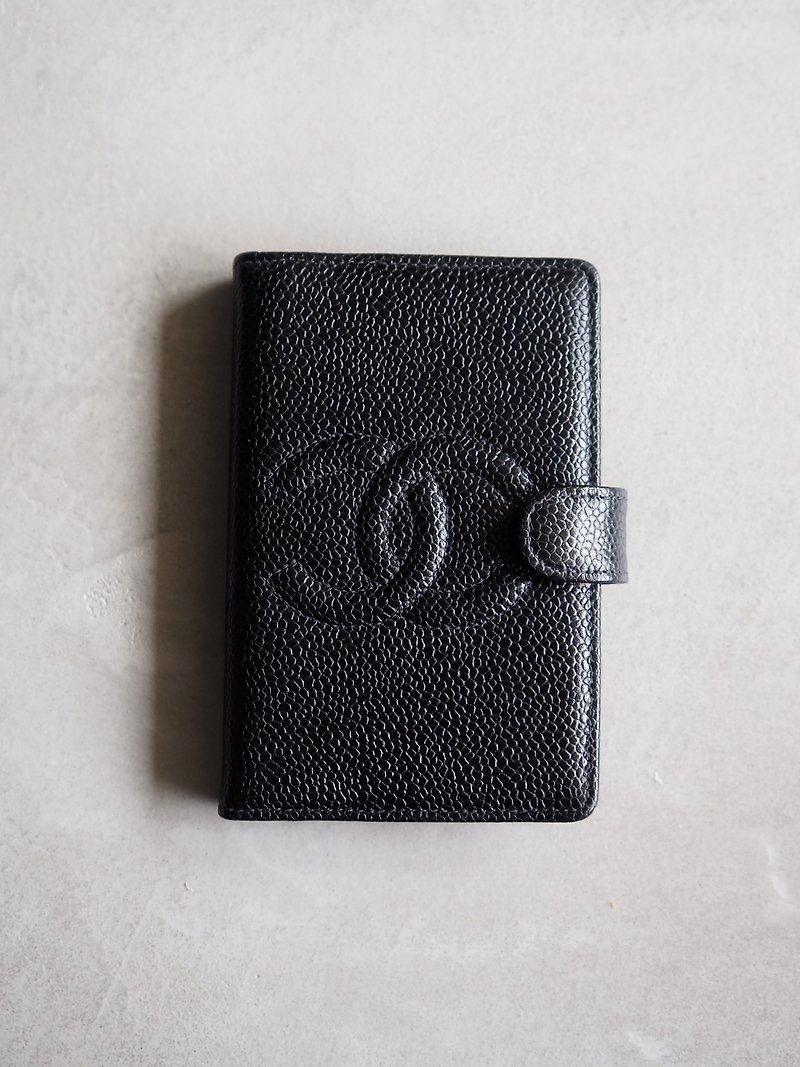 CHANEL COCO Mini Agenda Notebook, Caviar Skin, Black, Vintage - Notebooks & Journals - Genuine Leather Black