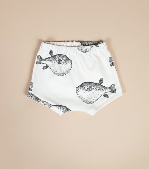 8 a.m.Apparel Puffer fish baby shorts, baby boy shorts, baby girl shorts, kids shorts