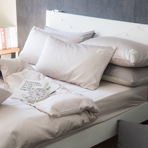 OLIVIA 原創設計寢具 BASIC 6燕麥奶(單色)/300織精梳長絨棉/床包枕套組/床包被套組