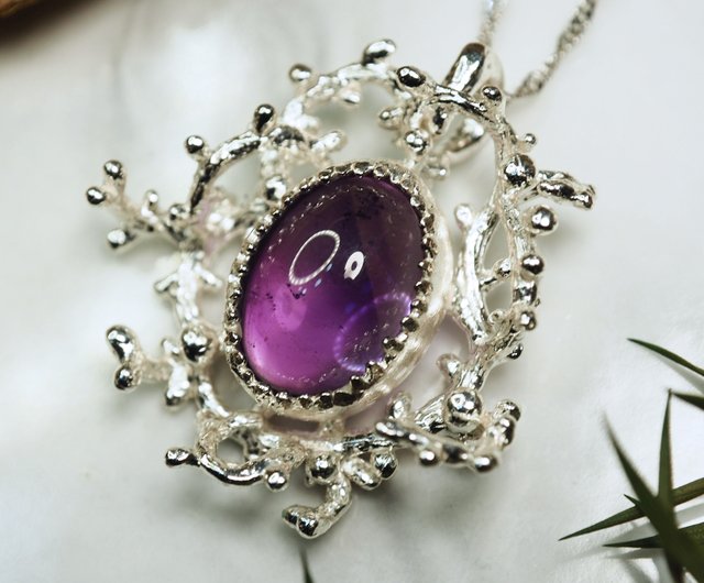 Sterling 925シルバー ペンダント (Amethyst ) - アクセサリー