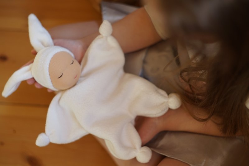 Waldorf bunny doll Baby christmas gift - Kids' Toys - Wool White