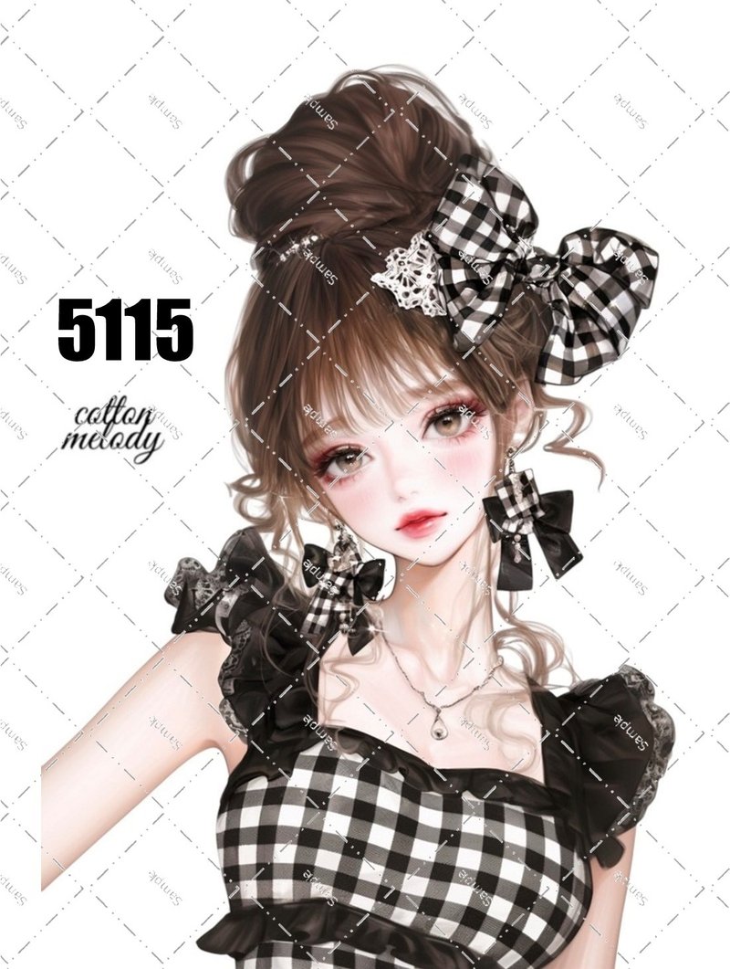 original sticker no.5115 人物ステッカー オリジナルステッカー オリジナル人物ステッカー 装飾ステッカー cotton melody - 貼紙 - 紙 