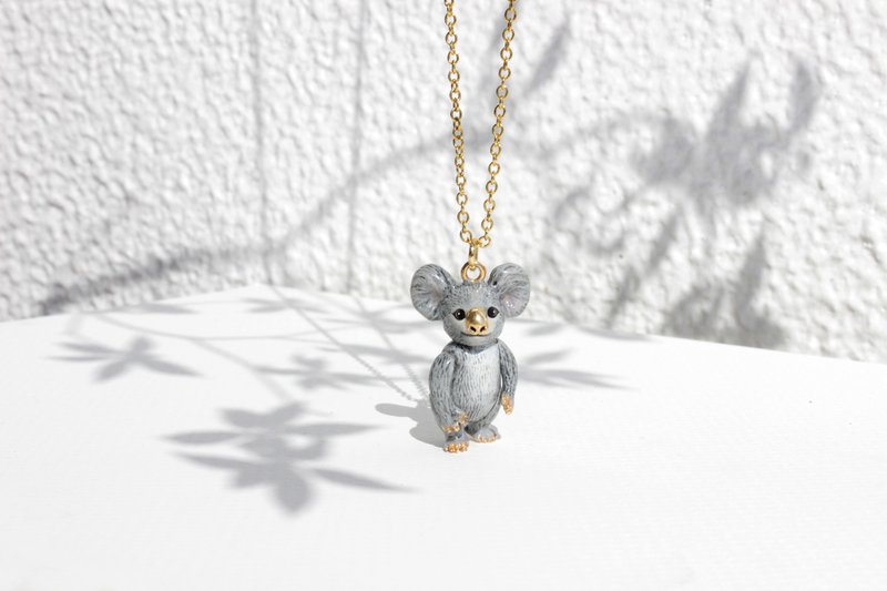 Luca Koala Necklace - 項鍊 - 銅/黃銅 灰色