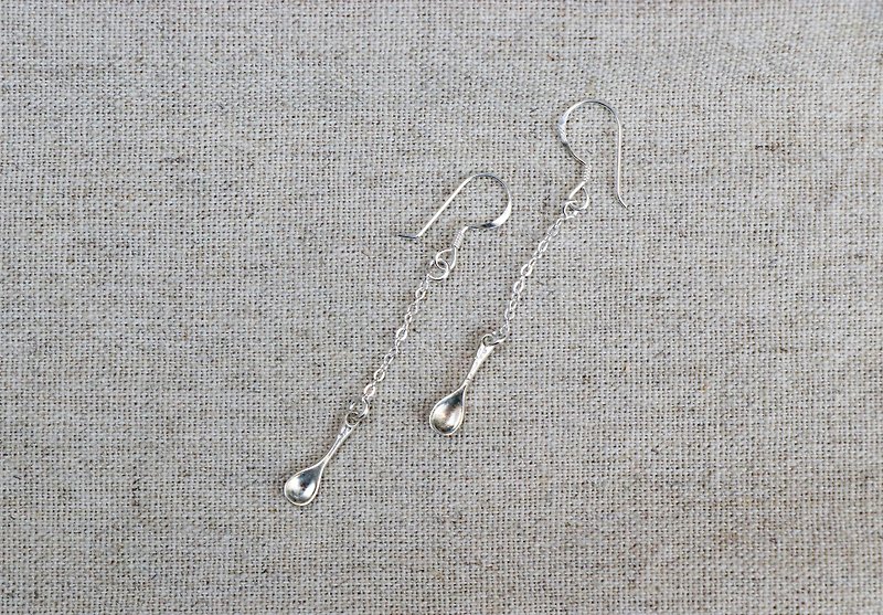川越スターリングシルバースプーン銀のイヤリング手作りの限定版 - ピアス・イヤリング - 金属 シルバー