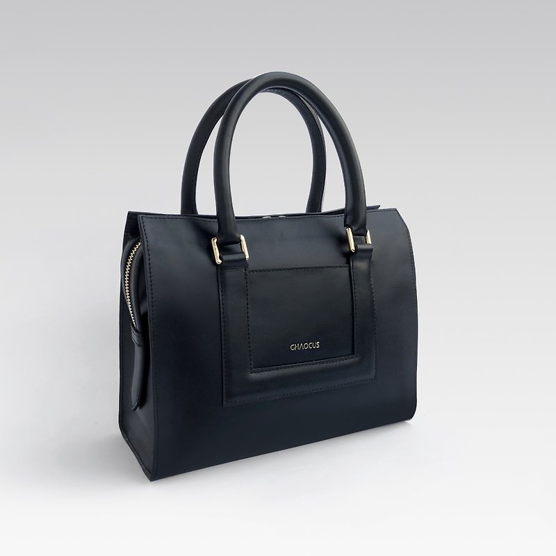 ิฺฺBlack Leather Tote bag - Handbags & Totes - Genuine Leather Black