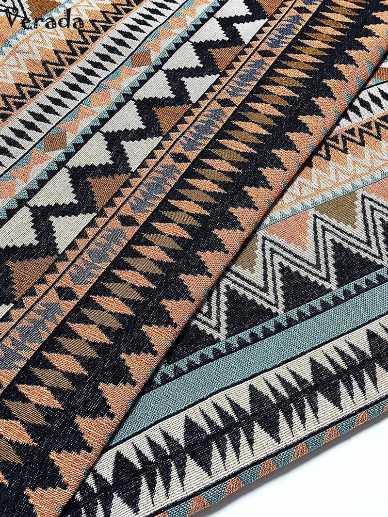 Multi-color Tribal Fabric Thai Woven Fabric Craft Supplies Textile 1/2 yard - 編織/刺繡/羊毛氈/縫紉 - 其他材質 多色