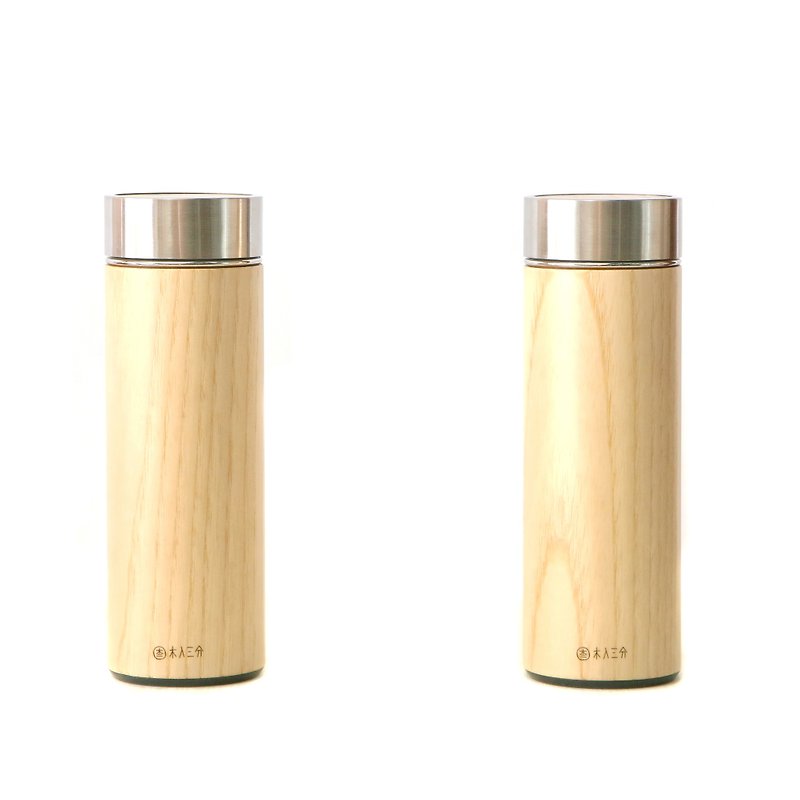 實木兩倆一起-汋飲保溫瓶。栓木 330ML  保溫、保冷12H - 水壺/水瓶 - 木頭 金色