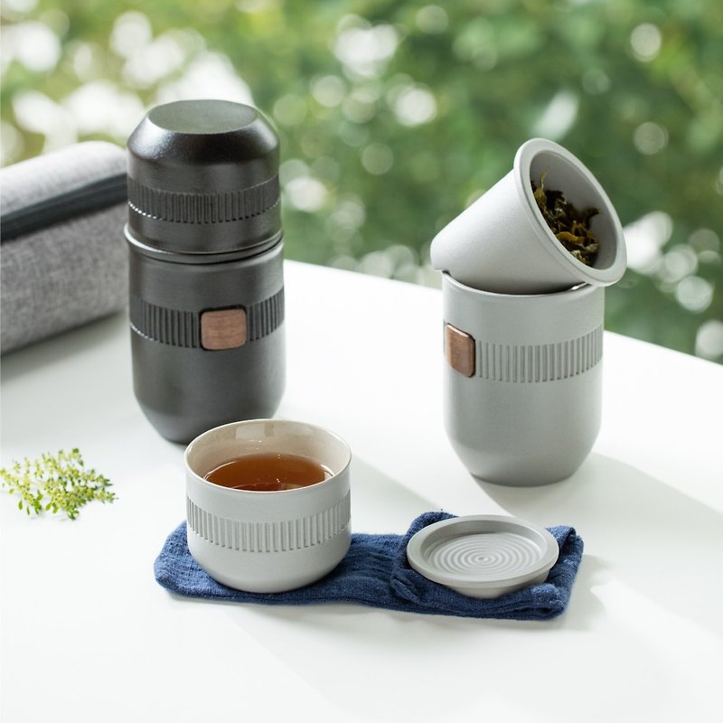 [Lubao LOHAS] Heyi Lexiang Cup Zen Black/Urban Gray Two-color Choice - ถ้วย - ดินเผา 