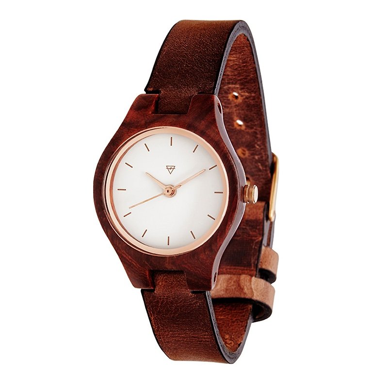 Wood Watch-ADELHEID-Rosewood-Belt-Drying Brandy (female model) (25mm) - นาฬิกาผู้หญิง - ไม้ สีนำ้ตาล