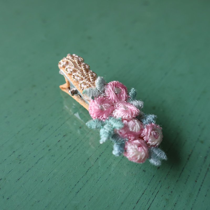薔薇花叢 - 寶寶髮夾 - 嬰兒飾品 - 其他金屬 粉紅色