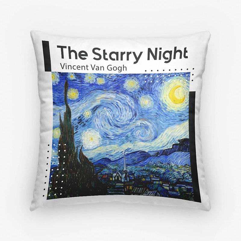 Classic paintings / Van Gogh-Starry Night / Pillow - หมอน - ผ้าฝ้าย/ผ้าลินิน ขาว