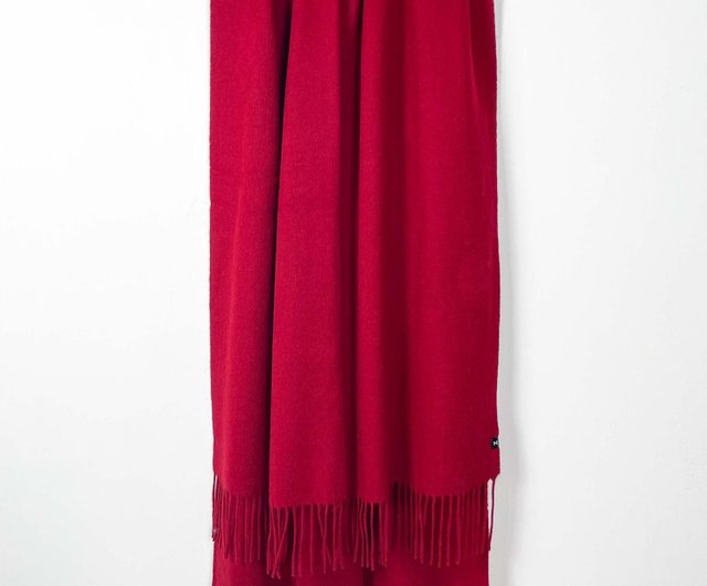 Wool Art Oversized Scarf 6”x100” (15x250 cm) / Wine Red