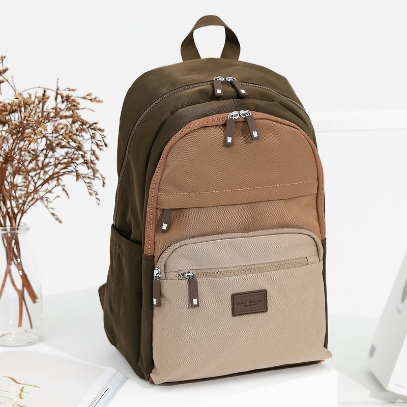 [Kim Anderson] Wild Fruit Forest Large Capacity Backpack-Coffee - กระเป๋าเป้สะพายหลัง - ไนลอน สีนำ้ตาล