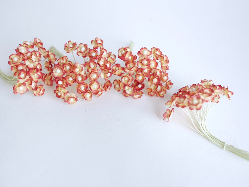 paper flower, supplies,100 pcs. Canadian anemone, size 0.8 cm., red brush color - 其他 - 紙 紅色