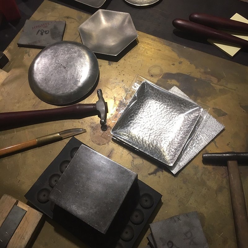 Tin Silver plate metalworking experience Metal utensils, cup holders, stationery, small plates, handmade poetry Tainan metalworking - Metalsmithing/Accessories - Other Metals 