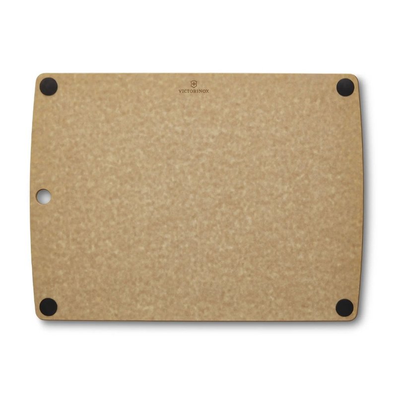 VICTORINOX Swiss Victorinox all-in-one anti-slip cutting board L (with grooves) coffee 7.4127 - ถาดเสิร์ฟ - วัสดุอื่นๆ สีนำ้ตาล