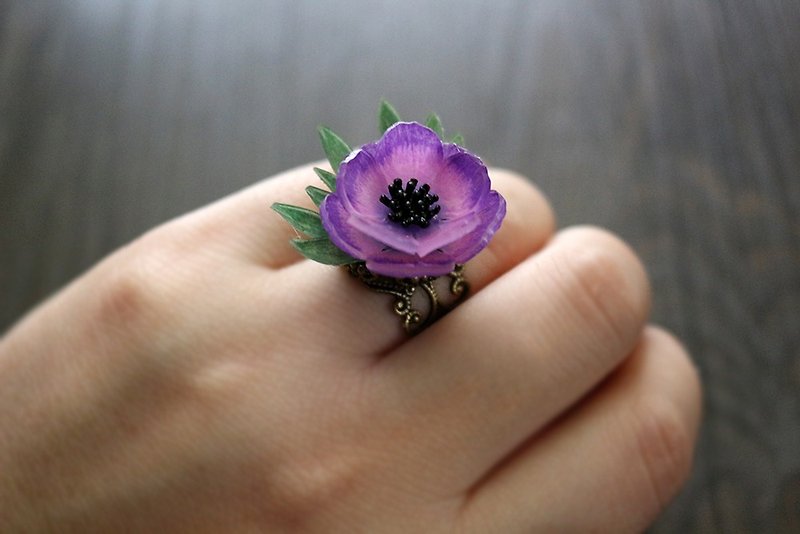 Little Garden Collection Elegant Silver Adjustable Ring in Three Colors - General Rings - Resin 