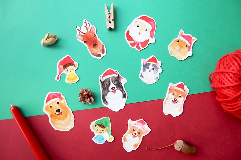 Christmas Animal Stickers Set - สติกเกอร์ - กระดาษ 