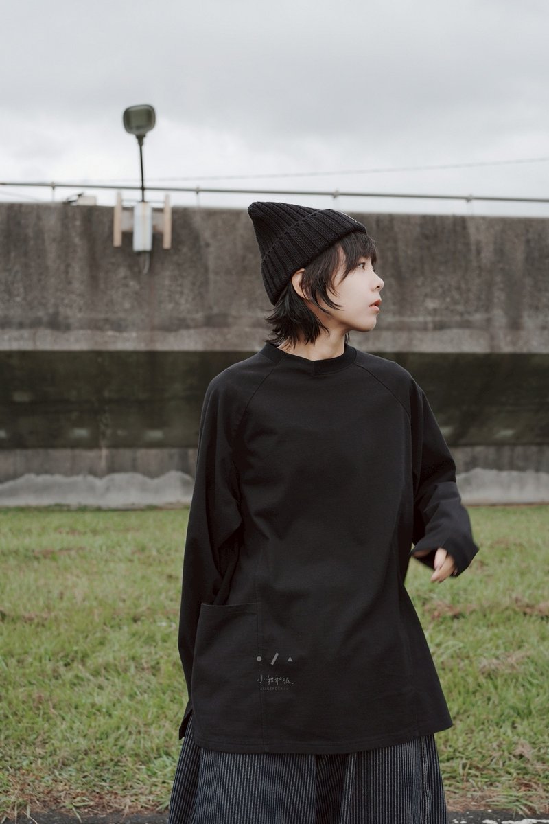 小我独占 南山タワーシングルポケットミドルウェイト長袖 - 在庫あり - Tシャツ - コットン・麻 ブラック