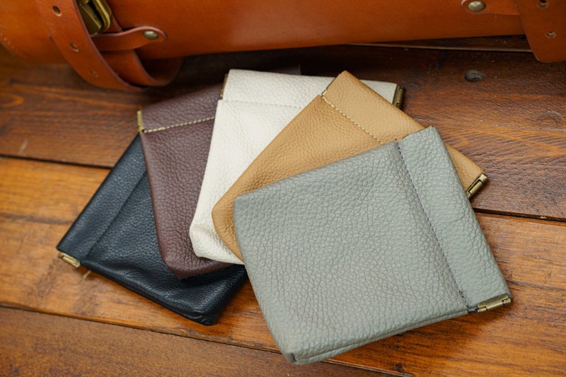 Simple genuine leather coin purse - กระเป๋าใส่เหรียญ - หนังแท้ 