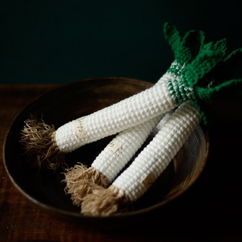 Pure cotton hand-knitted Japanese green onions - เฟอร์นิเจอร์เด็ก - ผ้าฝ้าย/ผ้าลินิน 