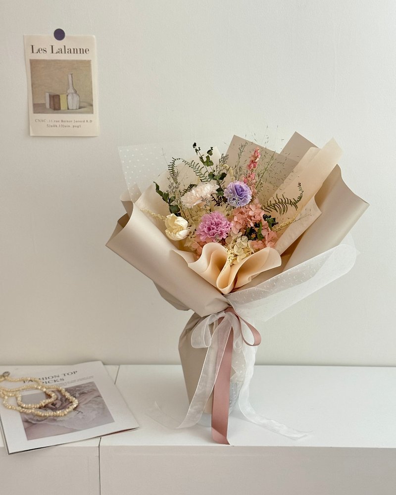 母の日永遠のカーネーション花束（中花束） - ドライフラワー・ブーケ - 寄せ植え・花 ピンク