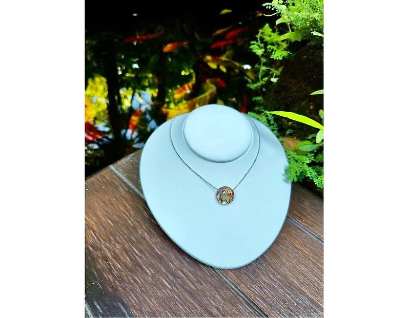 Necklace with auspicious herb coin pendant (Poonsri Montra) - Necklaces - Other Materials 