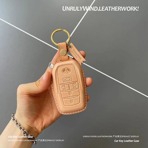 UnrulyWind.LEATHERWORK 適用於豐田埃爾法鑰匙套真皮威爾法鑰匙包賽那車塞納義大利牛皮