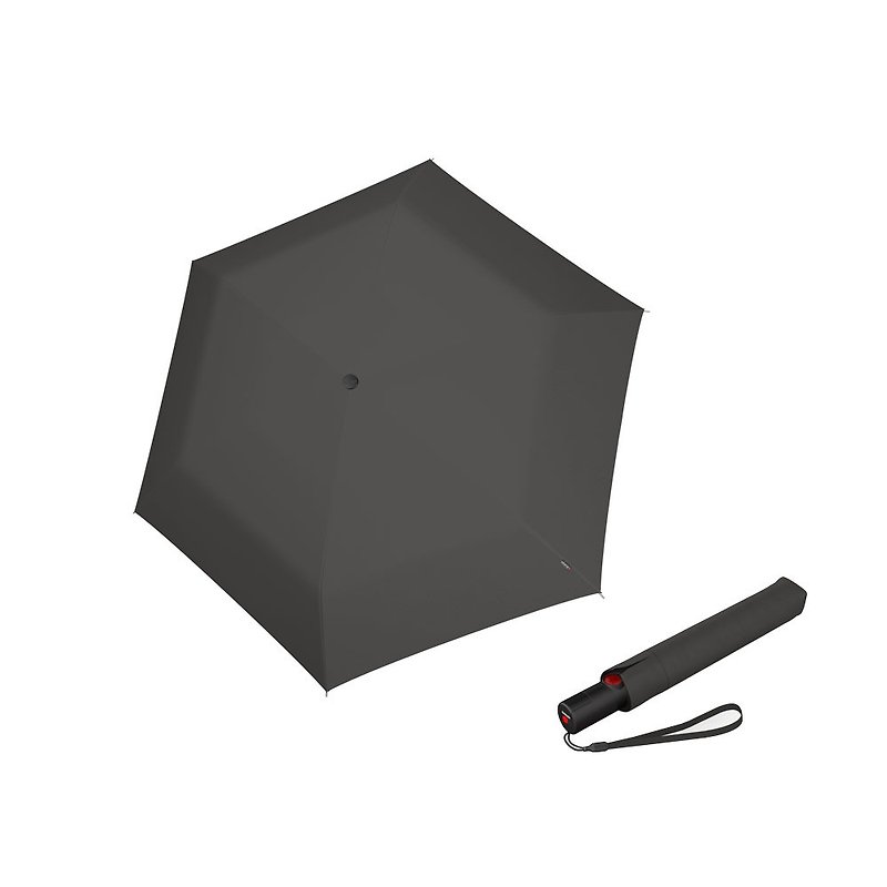 【Knirps德國紅點傘】U.220 超輕量安全式自動開收傘-D'Grey - 雨傘/雨衣 - 聚酯纖維 灰色