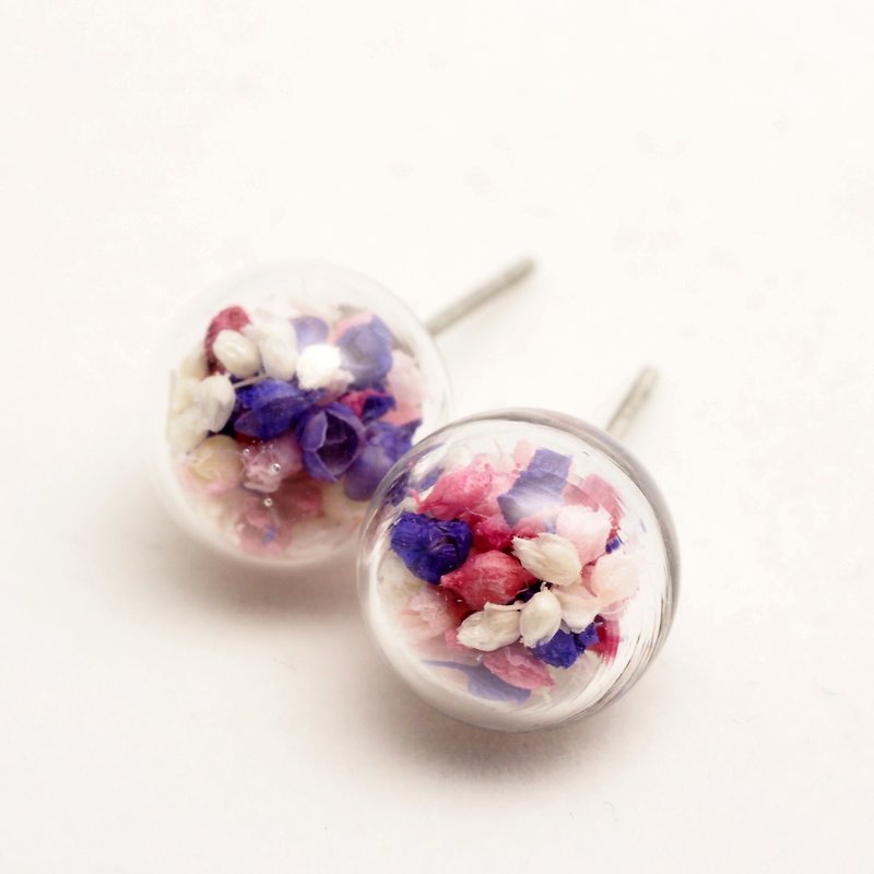 OMYWAY Handmade Dried Flower - Glass Globe - Earrings - Earrings & Clip-ons - Glass 