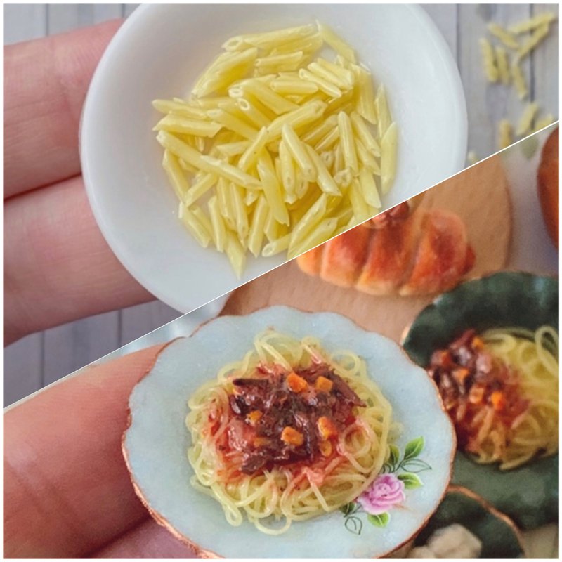 Miniature pasta. 4 types .TUTORIAL polymer clay. Mini food. 薄煎饼. 薄煎饼. - 線上教學/教學影片 - 其他材質 