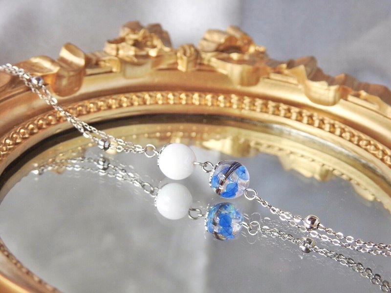 雙鍊母乳胎毛手鍊-925純銀 - 手鍊/手環 - 純銀 銀色