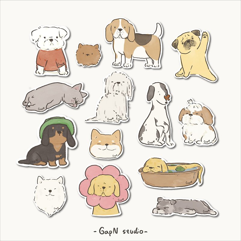 Random Dog Sticker 2024 collection - Stickers - Waterproof Material Brown