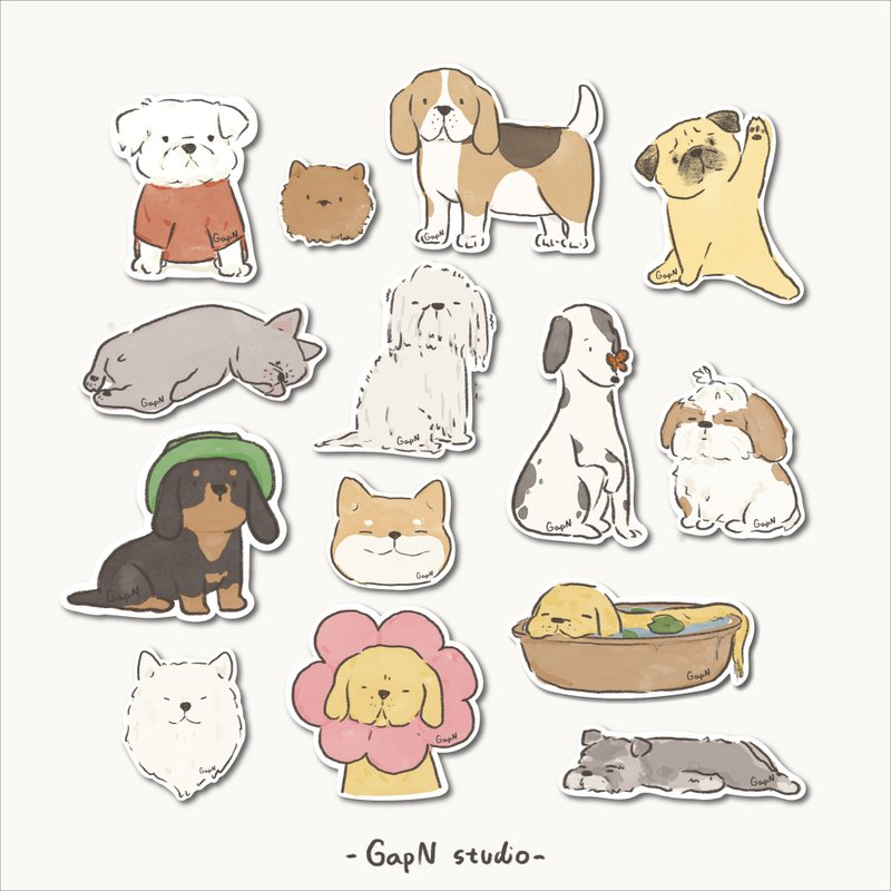 Random Dog Sticker 2024 collection - 貼紙 - 防水材質 咖啡色