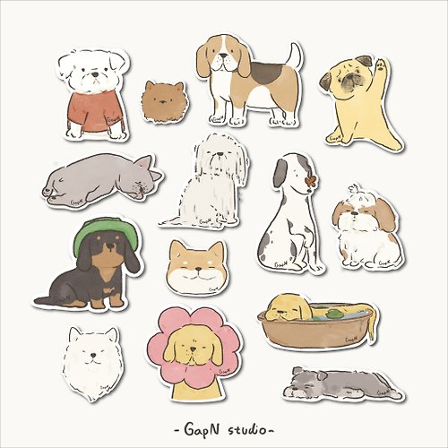 GapN studio Random Dog Sticker 2024 collection
