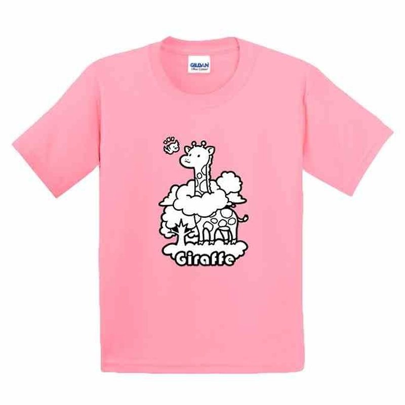 Painted T-shirts | Giraffe | US cotton T-shirt | Kids | Family fitted | Gifts | painted | Pink - Other - Cotton & Hemp 