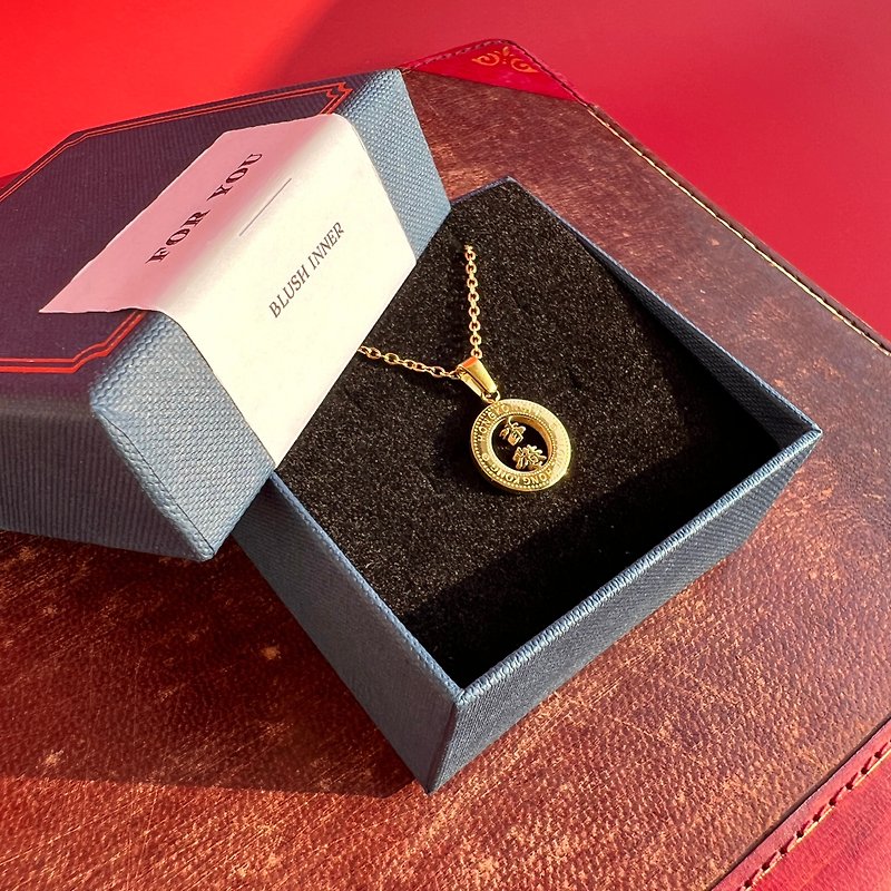 [Christmas Gift Exchange/Immigration Gift] Hong Kong One Cent Design Choker Necklace - สร้อยคอ - โลหะ สีทอง