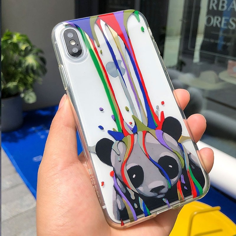 iPhone XS/X case Ric Stultz Panda Double-layer printed protective case - Phone Cases - Plastic Transparent