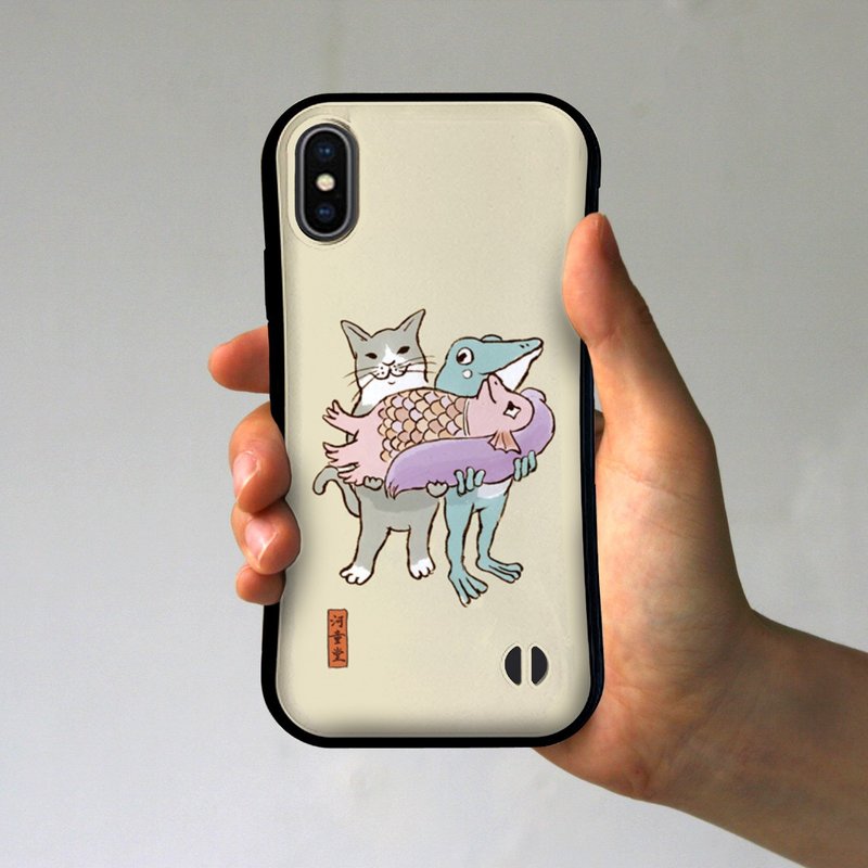 グリップiPhoneケース　アマビエさま　ベージュ - 手機殼/手機套 - 塑膠 卡其色