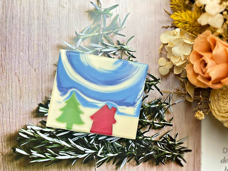 【24h Shipping】Red House Forest∣30% Sesame Olive Soap Cold Process Soap Creative Gift Box - สบู่ - วัสดุอีโค 
