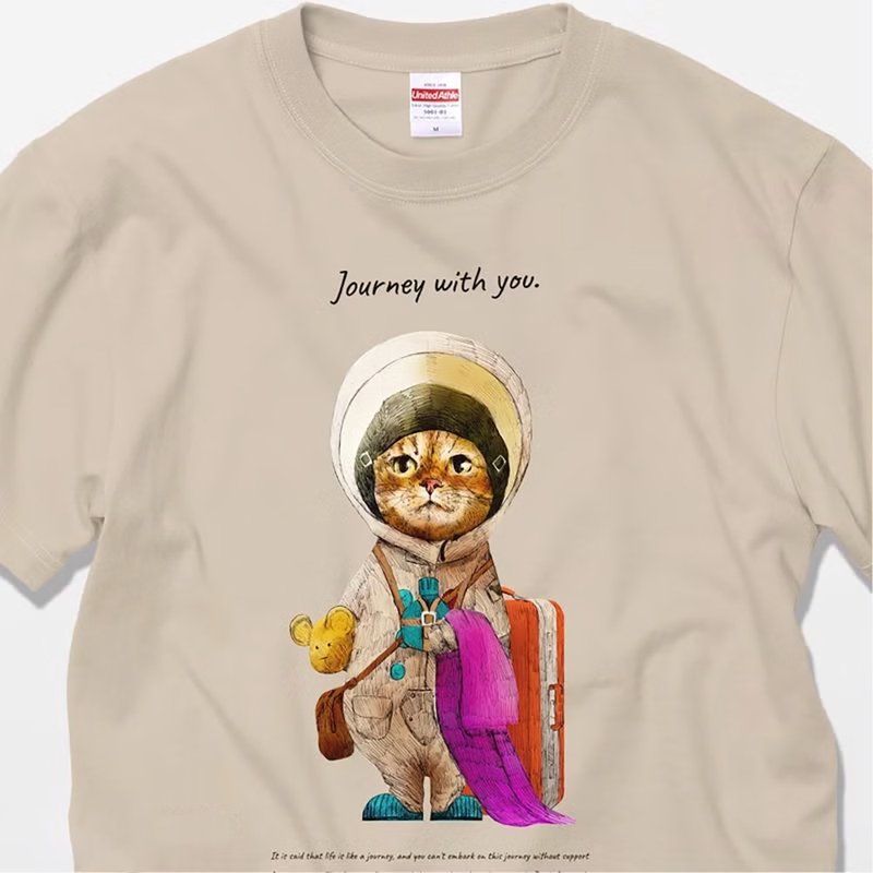 Journey with you. / Reliable Quality / Classic Cotton T-Shirt - 女 T 恤 - 棉．麻 白色