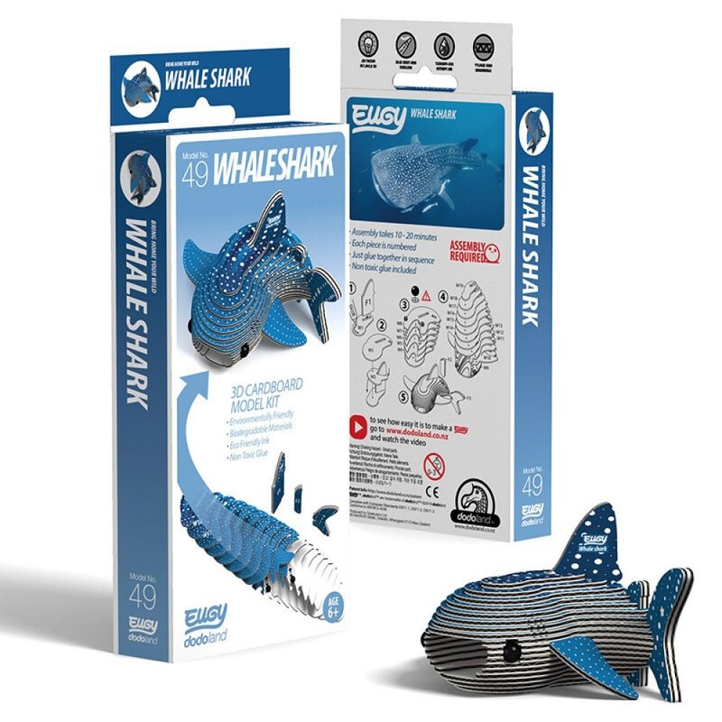 EUGY 3D Cardboard Kit Set Model - 049 Whale Shark - เกมปริศนา - กระดาษ สีน้ำเงิน