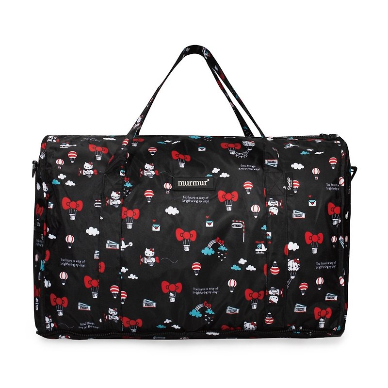 murmur 收納旅行袋 - Hellokitty 熱氣球【大】 - 側背包/斜孭袋 - 聚酯纖維 黑色