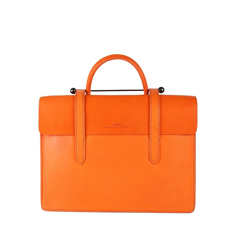 Musician clef leather bag - Coral Orange - Messenger Bags & Sling Bags - Genuine Leather Orange