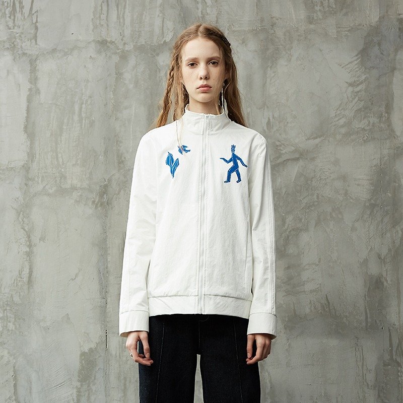 Print sports jacket - เสื้อแจ็คเก็ต - วัสดุอื่นๆ ขาว