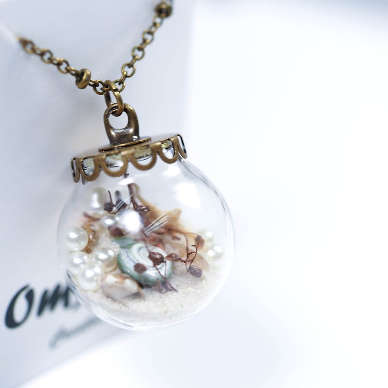 OMYWAY Handmade - Glass Globe Necklace - สร้อยติดคอ - แก้ว ขาว