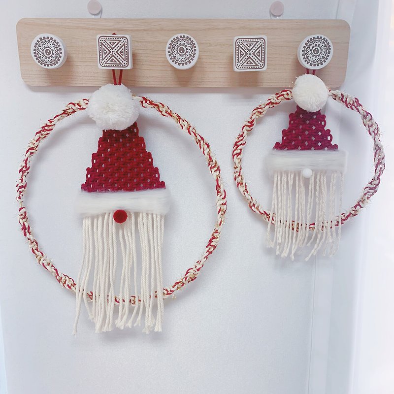 【專屬訂製】迷你編織聖誕帽聖誕裝飾 Santa Wreath - 擺飾/家飾品 - 其他材質 紅色